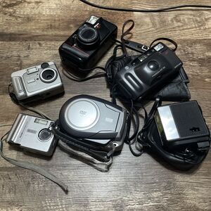 Lot Of 5 Vintage Cameras Bundle Deal! PARTS ONLY!!!! READ Kodak Canon Etc